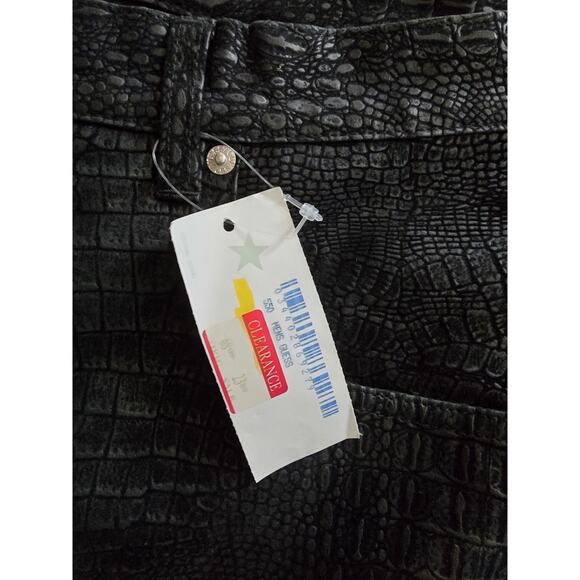 Vintage Guess Jeans Men 42 x 32 Black Embossed Crocodile Skin Pants Straight - Picture 6 of 14